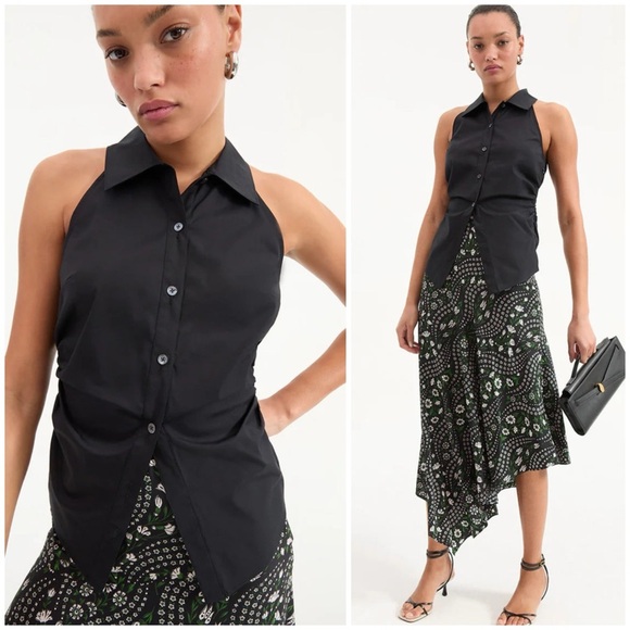 Veronica Beard Regina Sleeveless Button-Down Shirt SZ US 10 - Picture 1 of 7